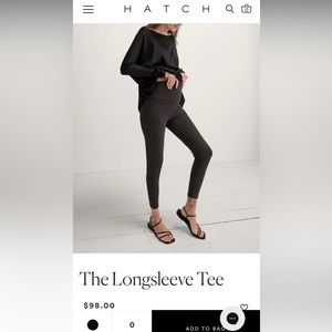 Hatch long sleeve tee black maternity shirt size 0